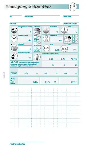 Abverkauf Logbuchseiten REBREATHER - 100 TG