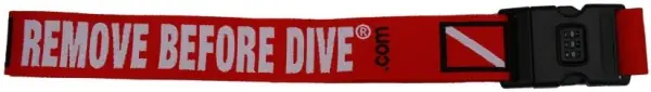 M&M Kofferband mit Zahlenschloss - Remove before Dive Preisknaller