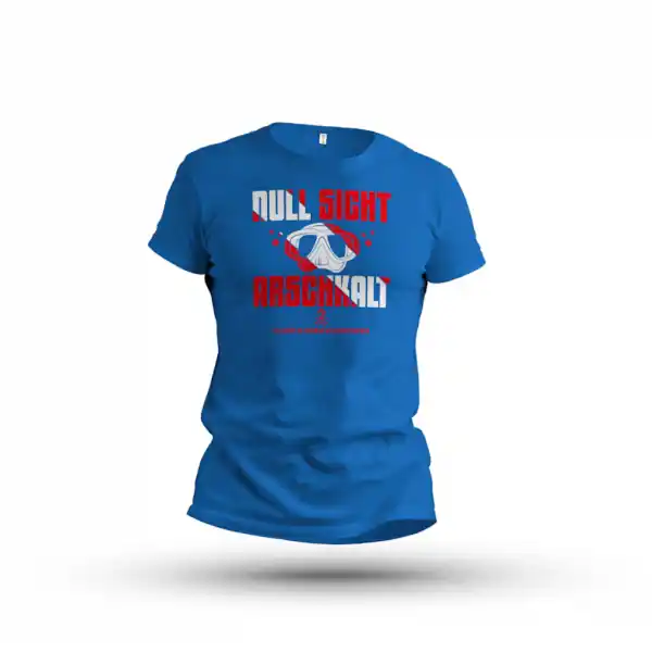 Begrenztes Angebot T-Shirt Flagge NULL SICHT - ARSCHKALT - blau