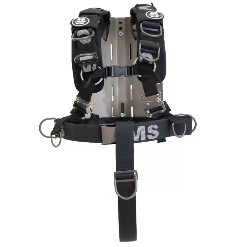 OMS Edelstahl Backplate mit Comfort Harness System III und Schrittgurt Nur Für Kurze Zeit