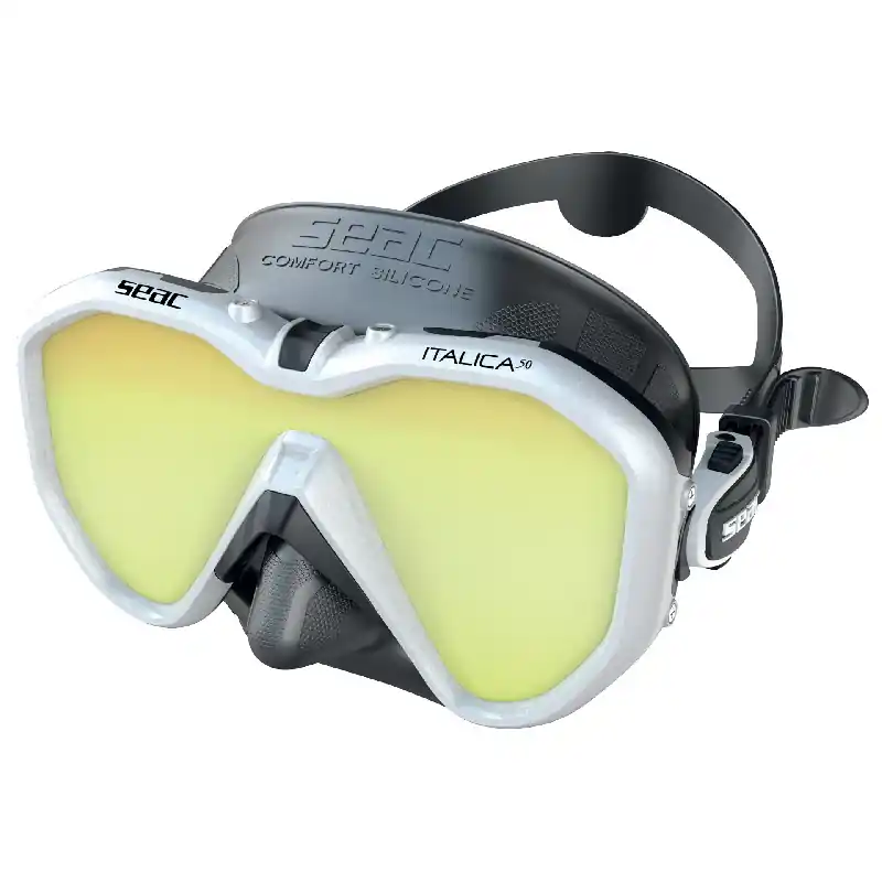 Seac Italica Asian Fit Schnorchelmaske Bianco Metal - Restposten Preisreduziert